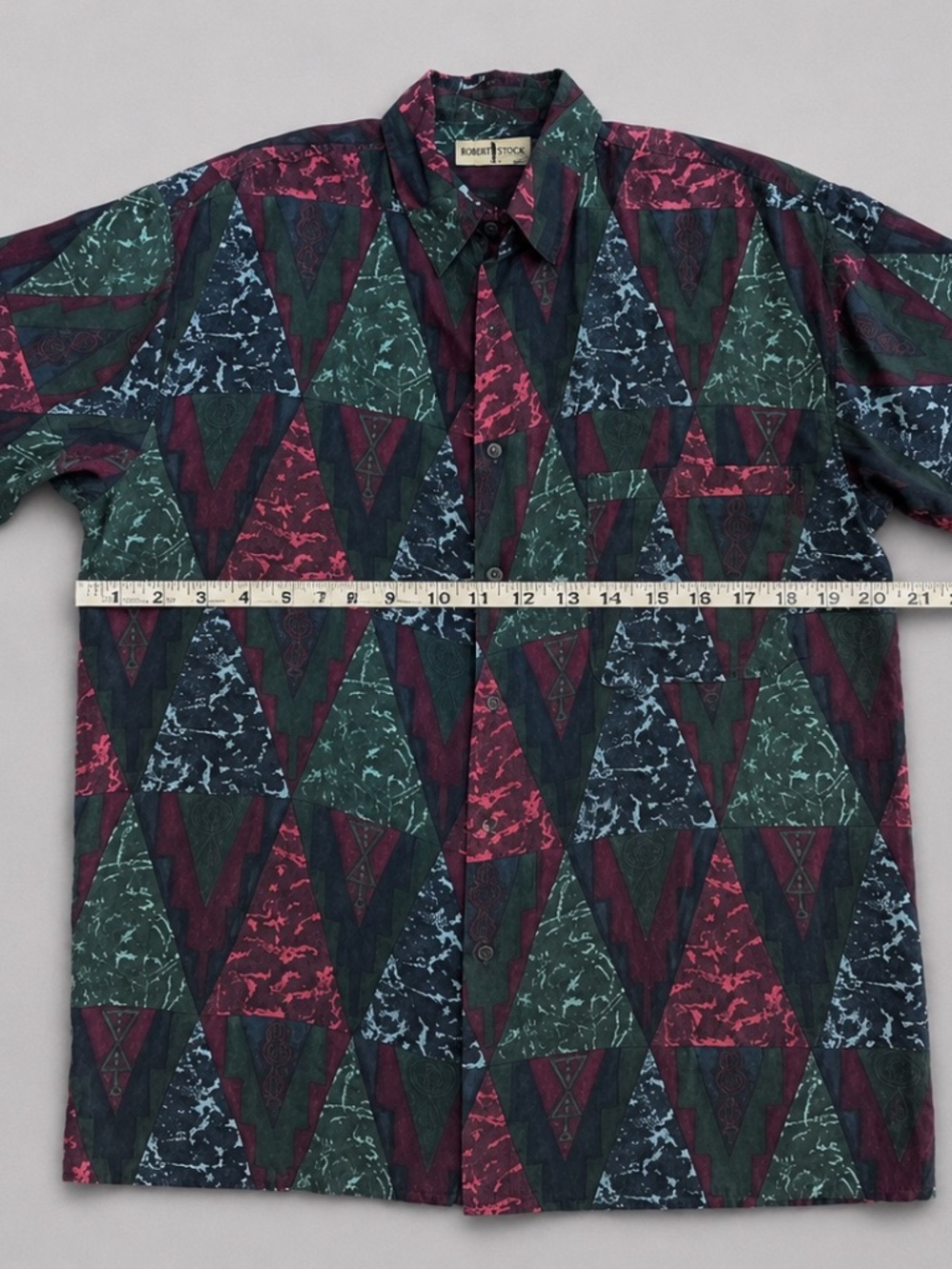 100% Silk Vintage "Robert Stock" Button Down Shirt Size Large - Picture 3 of 6